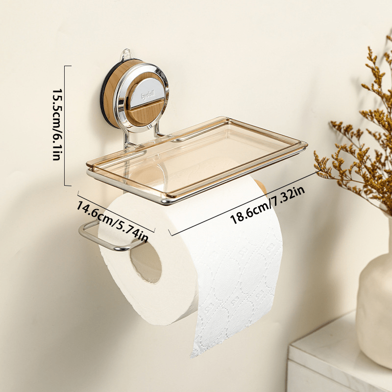 TISSUE TUG – Starker Halt, bohrfreier Halter für große Toilettenpapierrollen 6