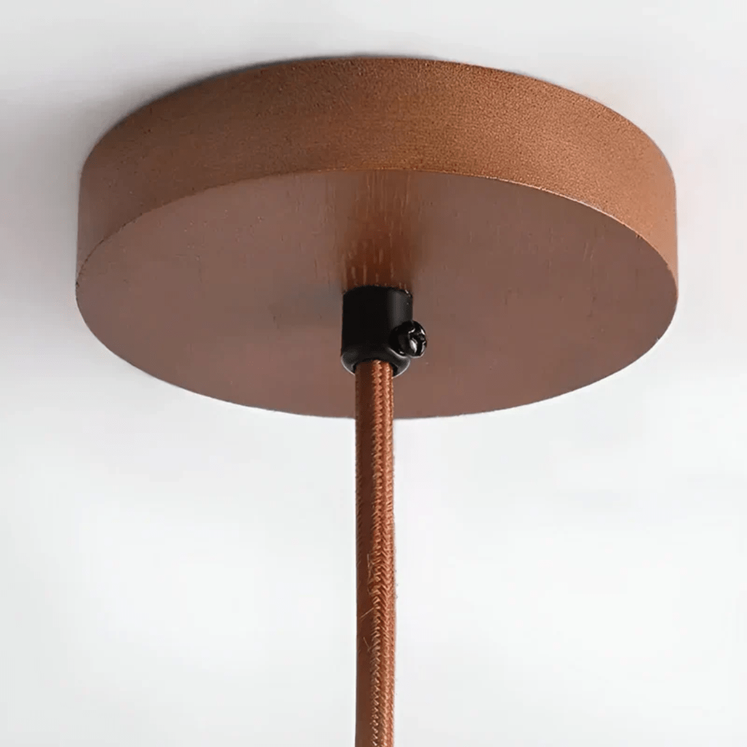 TranquilHalo – LED Retro Ceiling Light made of Stone & Wood