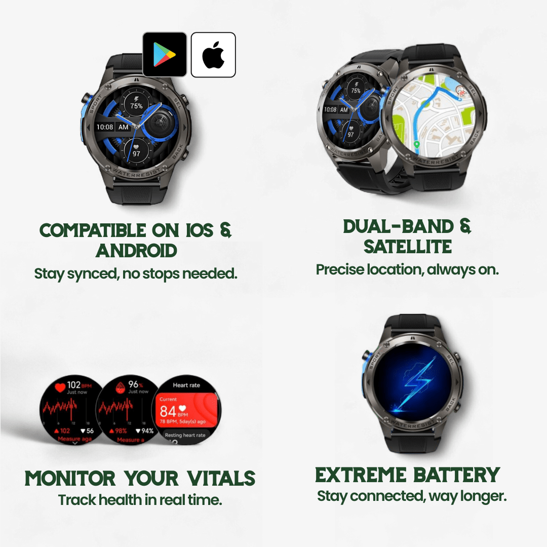 TrekSight X - Outdoor Smartwatch With GPS And Health Monitoring