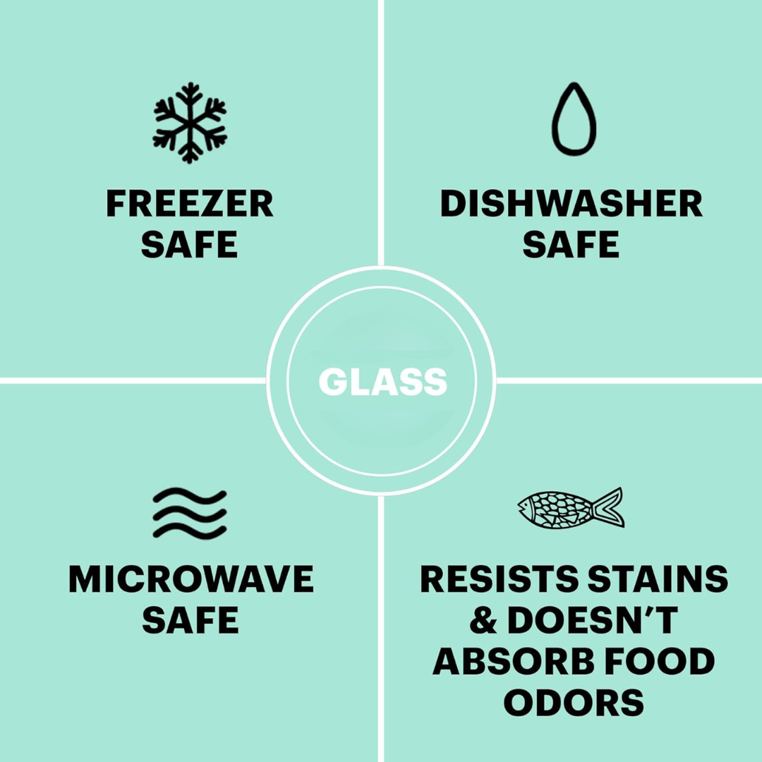 Glasskeer Aufbewahrungsset – 12-teiliges Glas-Aufbewahrungsset mit Klickdeckeln für Frische & nachhaltige Küchenorganisation