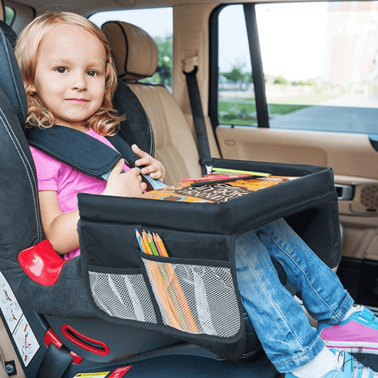 PlayPort - Travel Tray with Side Pockets for Kids in the Car