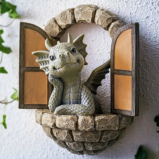 Verzauberter Drache - Handgefertigte Gartendekoration für Märchengärten 0