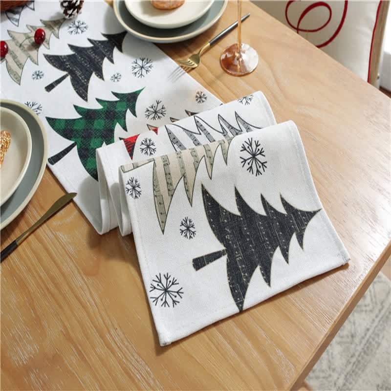 WINTERGRACE – Eleganter Tischläufer mit Weihnachtsbaum- und Schneeflockenmotiven 4