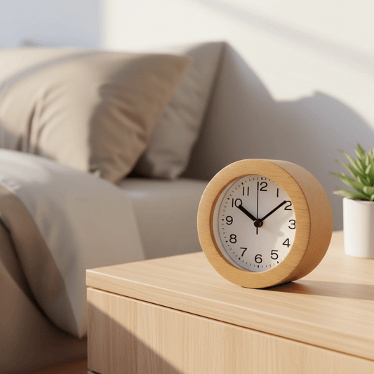 WOODTIME – Lautloser, nicht tickender Wecker aus Holz 0