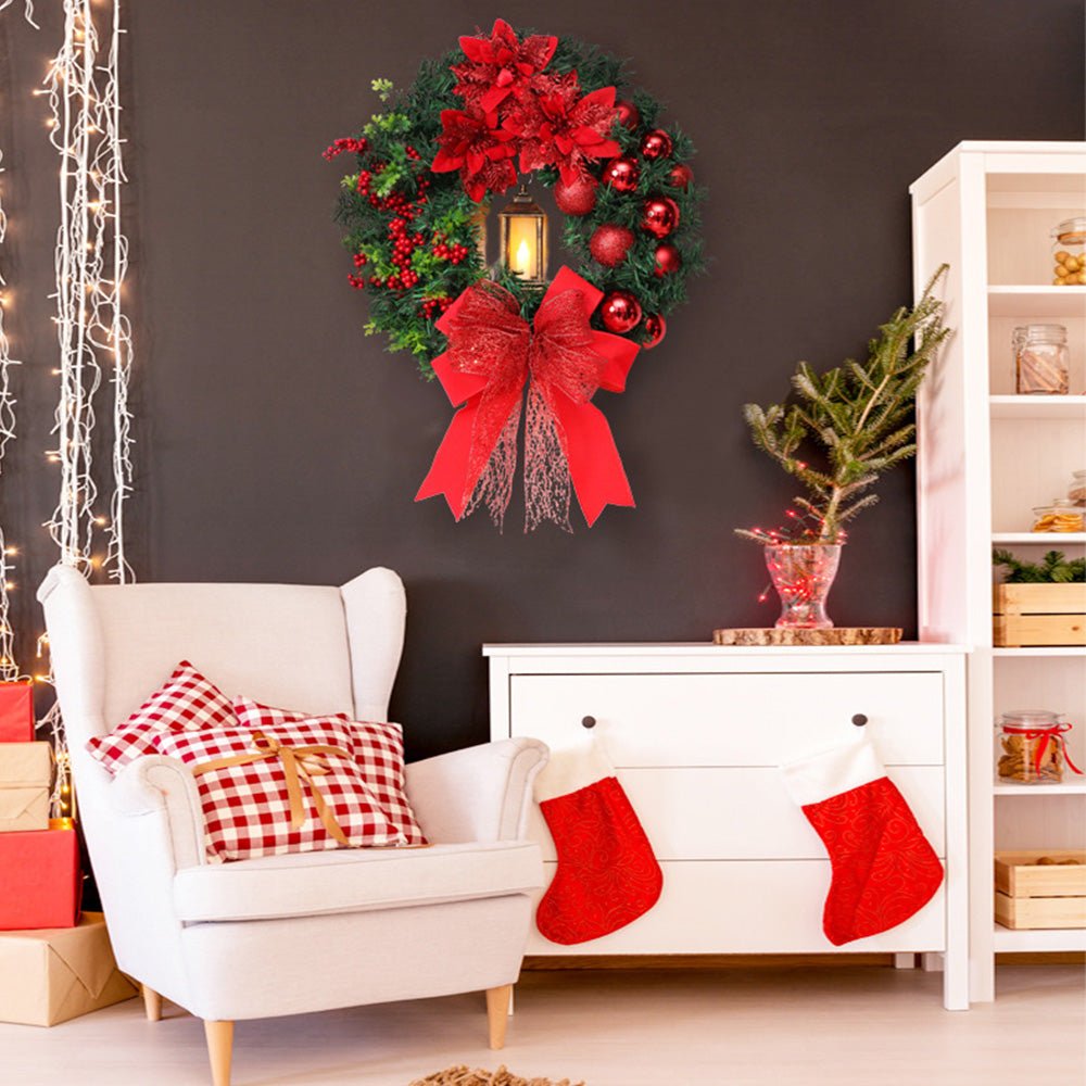 WREATHLUME – Weihnachtslaternenkranz mit Ornamenten und gemütlichem Schein 4