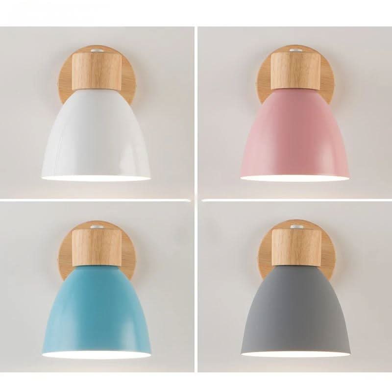 YADIEL Wall Lamp - Nordic Wooden Wall Lamp with Pull Switch