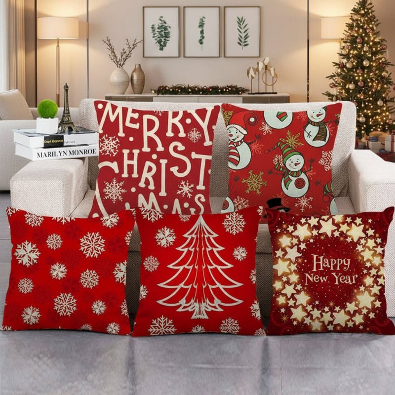YULECUSH – Festlicher 18-Zoll-Kissenbezug mit verstecktem Reißverschluss für die Weihnachtsdekoration 4