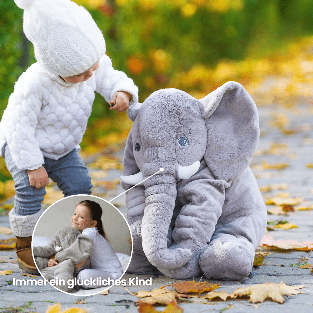 Elefanto – Elephant Cuddly Cushion Made of Plush, Soft & Dimensionally Stable in 2 Sizes