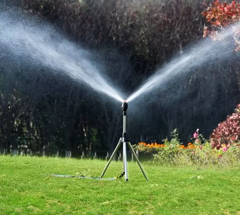 Adjustable Stainless Steel Rotating Irrigation Sprayer with Telescopic Support for Efficient Garden Watering-3