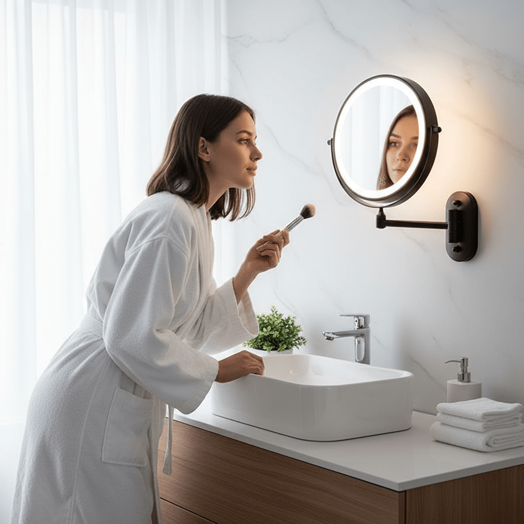 Magniglow – LED Magnifying Mirror With Adjustable Lighting And Rechargeable Battery