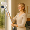 Teleskopischer 3-in-1-Fensterreiniger mit Sprühvorrichtung und integriertem Behälter