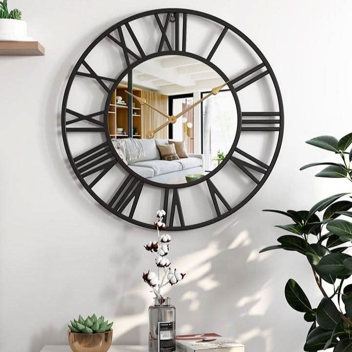 RAVENELLE Wall Clock Open Dial Roman Numerals Modern Design Elegant Clock For Living Area