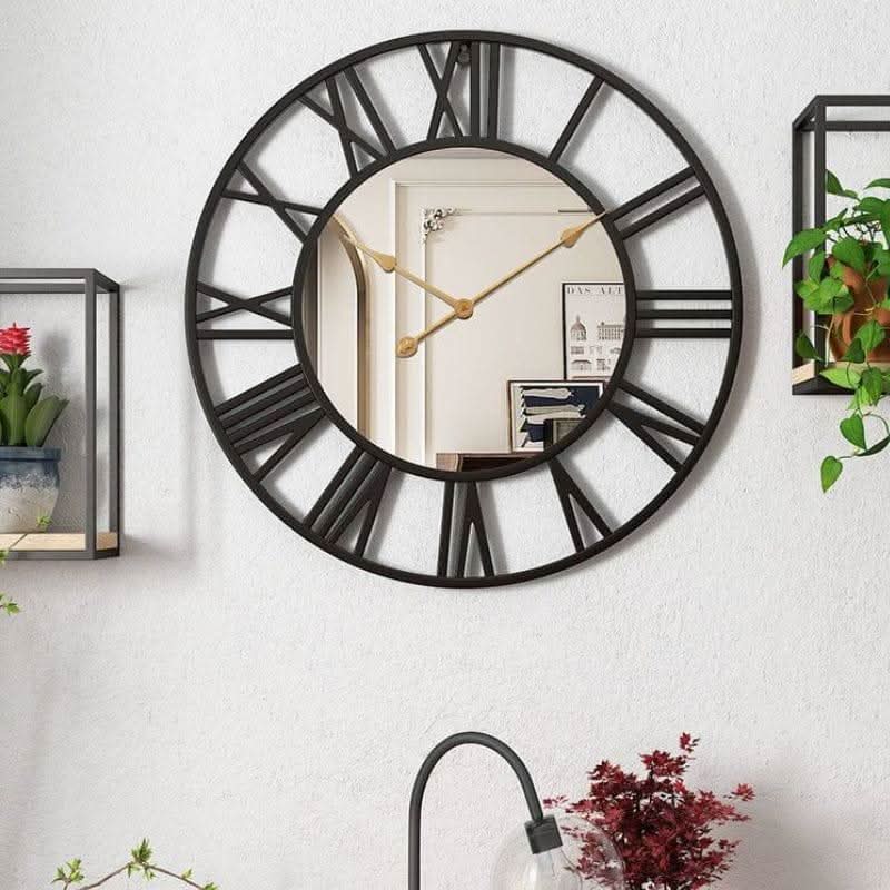 RAVENELLE Wall Clock Open Dial Roman Numerals Modern Design Elegant Clock For Living Area