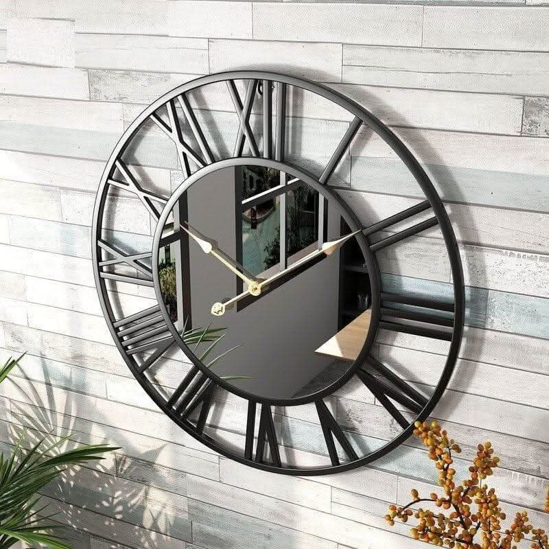 RAVENELLE Wall Clock Open Dial Roman Numerals Modern Design Elegant Clock For Living Area