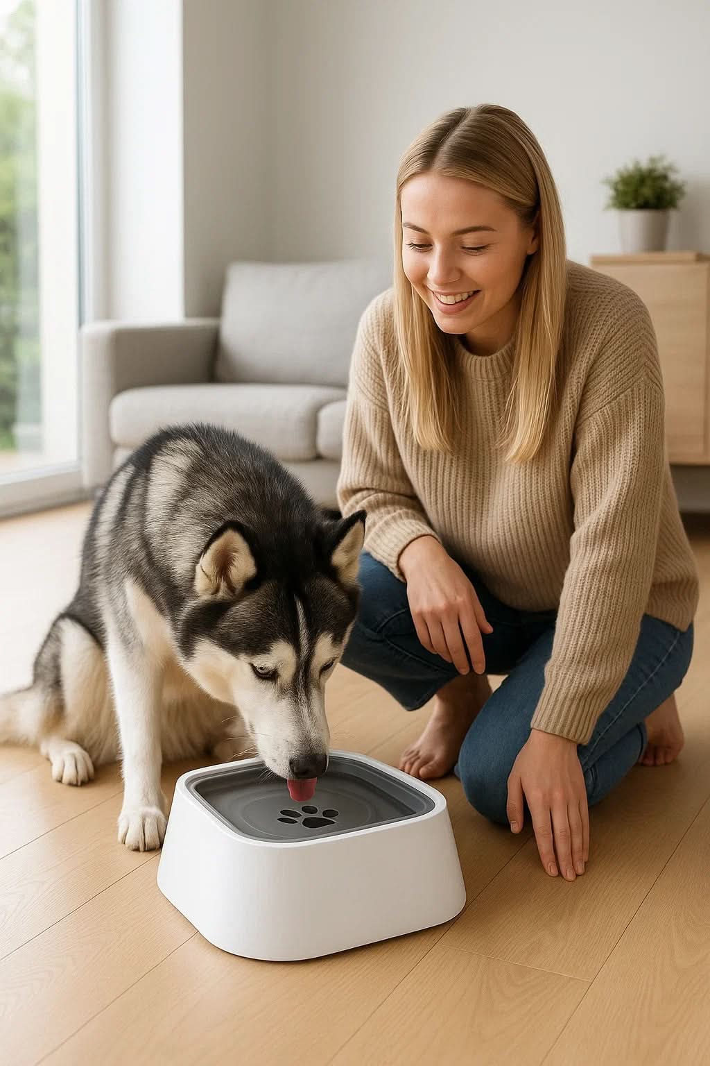 TrinkWächter – Anti-Spill Water Bowl For Clean Floors