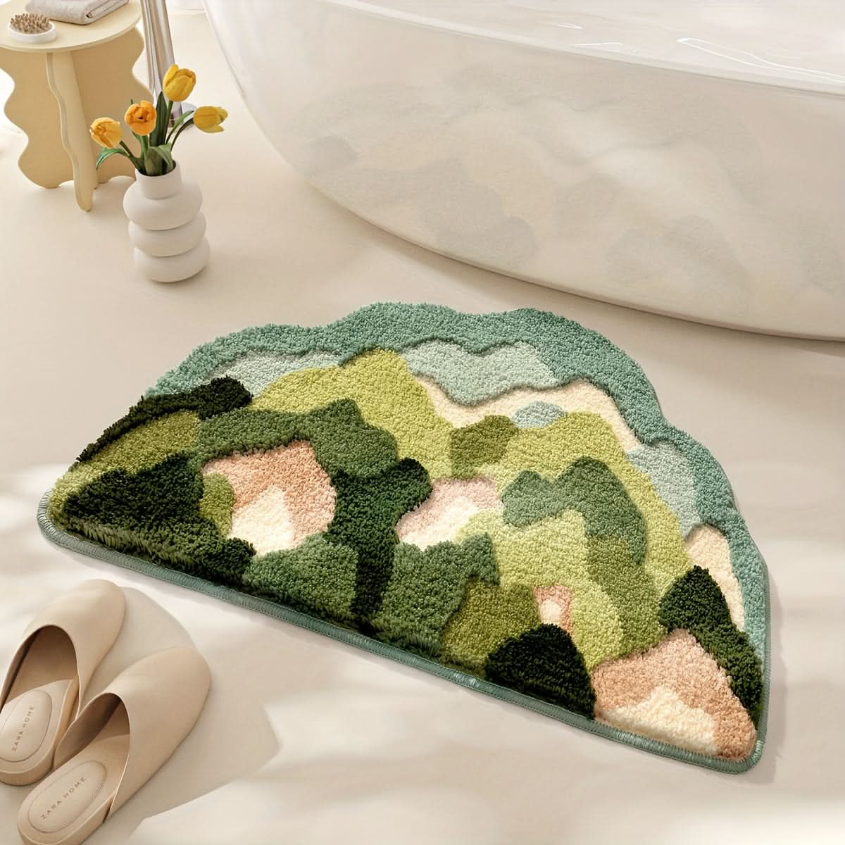 FlorSoft - Extra Absorbent Bath Mat With Floral Pattern
