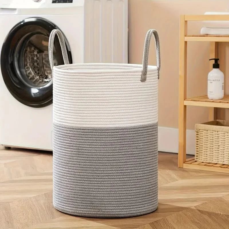 Fabric Basket - Robust Laundry Storage Made From Braided Rope