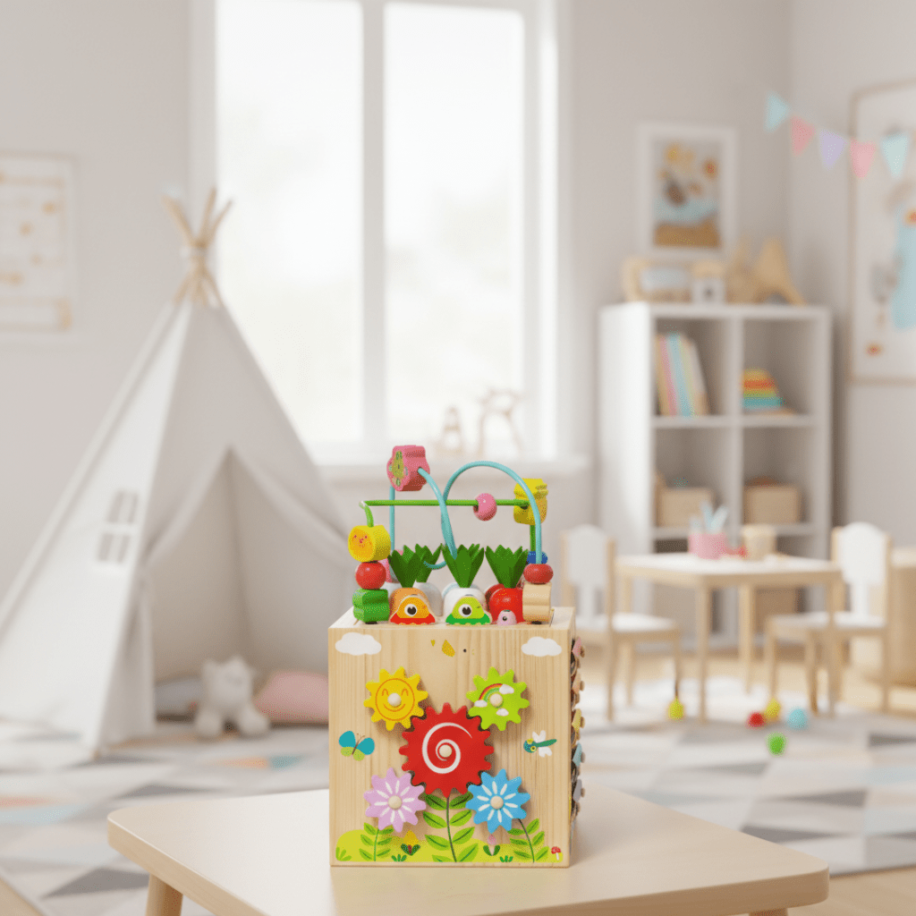 EduCube 8-in-1 – Wooden Montessori Learning Toy for Toddlers 18 Months and Up