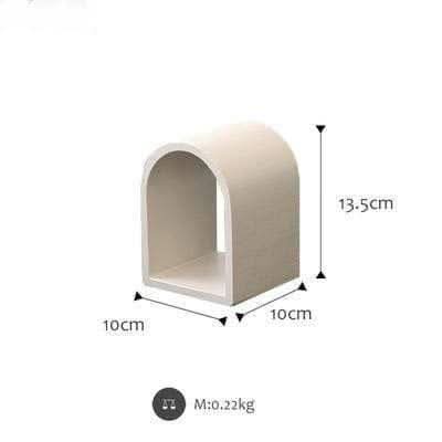 LUNAVEI Modern Curved Wooden Shelf Display Elegance and Functionality