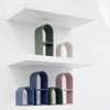 LUNAVEI Modern Curved Wooden Shelf Display Elegance and Functionality