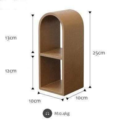 LUNAVEI Modern Curved Wooden Shelf Display Elegance and Functionality