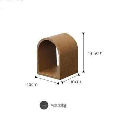 LUNAVEI Modern Curved Wooden Shelf Display Elegance and Functionality