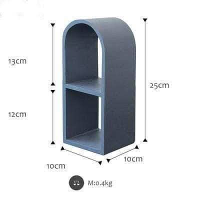 LUNAVEI Modern Curved Wooden Shelf Display Elegance and Functionality