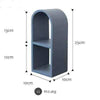 LUNAVEI Modern Curved Wooden Shelf Display Elegance and Functionality
