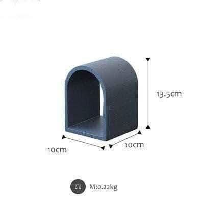 LUNAVEI Modern Curved Wooden Shelf Display Elegance and Functionality
