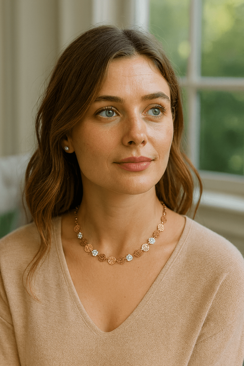 NEREIDE – Jewelry Set with Green Stones and Sailor Links