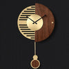 CHANCELLE Pendulum Clock Half-Moon Design Wood Bamboo Room Elegance Charm