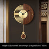 CHANCELLE Pendulum Clock Half-Moon Design Wood Bamboo Room Elegance Charm