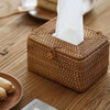 Meridielle Rustic Tissue Holder Made of Rattan Bamboo Wood Design