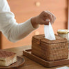 Meridielle Rustic Tissue Holder Made of Rattan Bamboo Wood Design