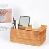 Meridielle Rustic Tissue Holder Made of Rattan Bamboo Wood Design