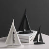 LORIANA Elegant Coastal Art Resin Sailboat Sculpture White Black