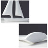 LORIANA Elegant Coastal Art Resin Sailboat Sculpture White Black