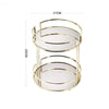 MIRIVELLE Makeup Mirror Organizer With Gold Frame And Cosmetic Storage Elegance