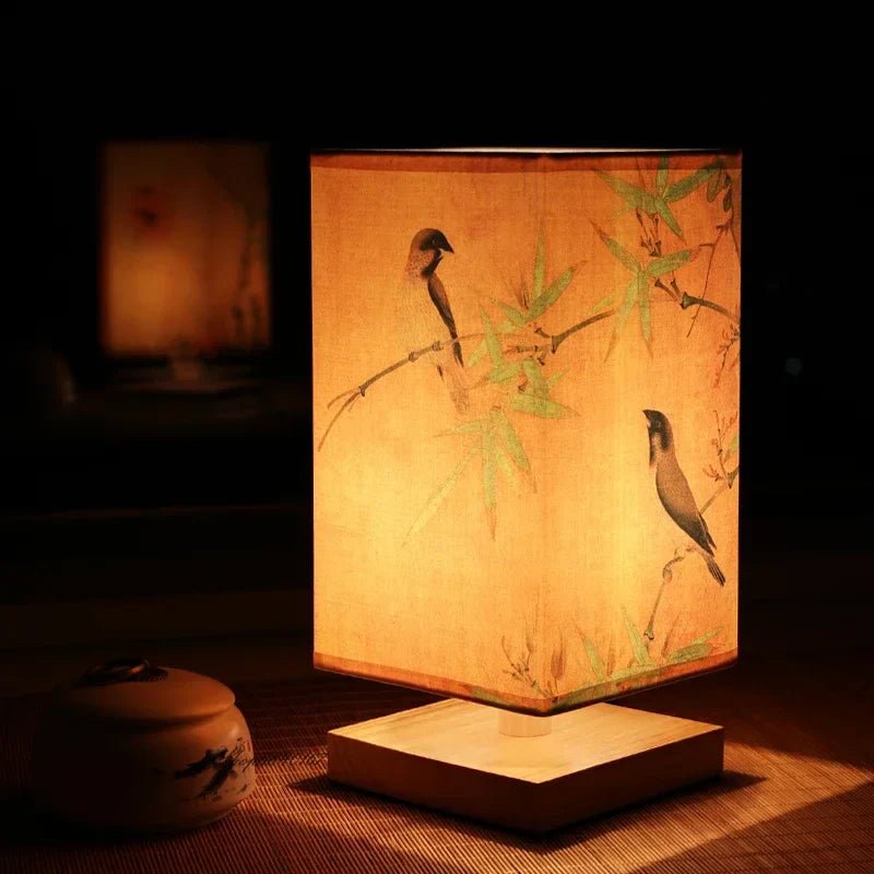Natural Shadows – Modern Lamp in Wood and Fabric Design