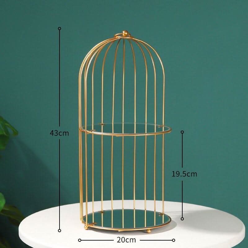 ARIVANA Gold Arch Cage Organizer Luxurious Storage For Home And Office