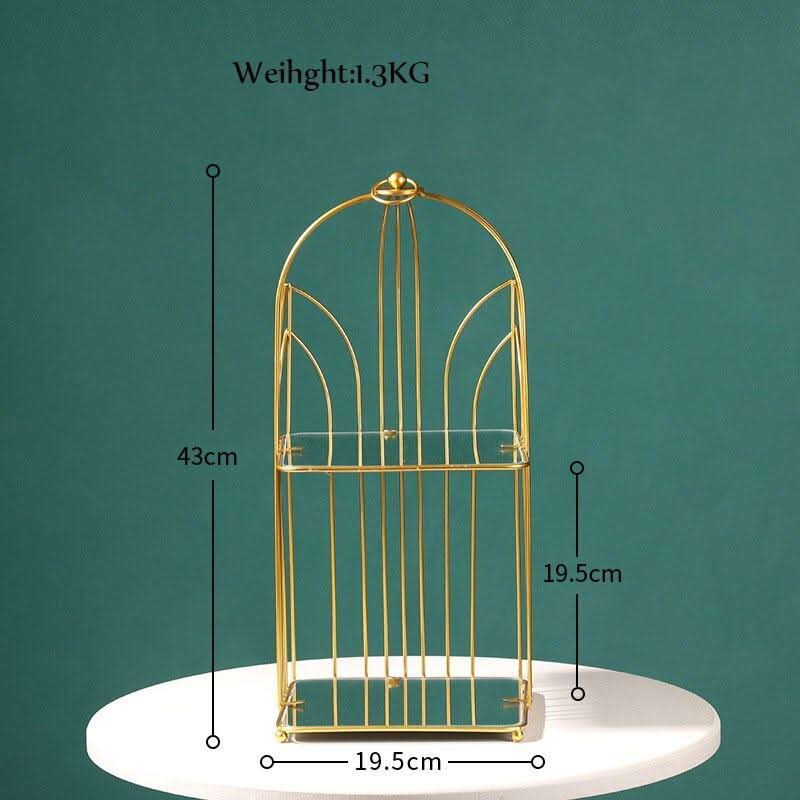 ARIVANA Gold Arch Cage Organizer Luxurious Storage For Home And Office
