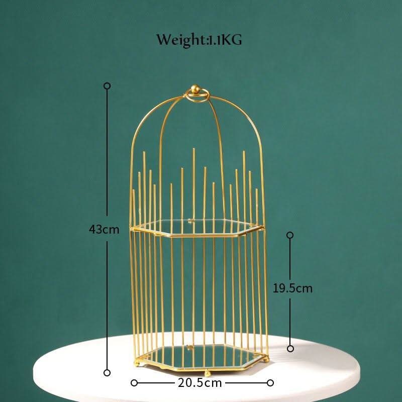 ARIVANA Gold Arch Cage Organizer Luxurious Storage For Home And Office
