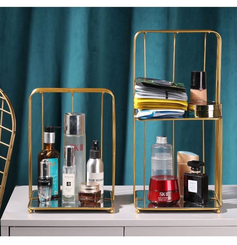 ARIVANA Gold Arch Cage Organizer Luxurious Storage For Home And Office