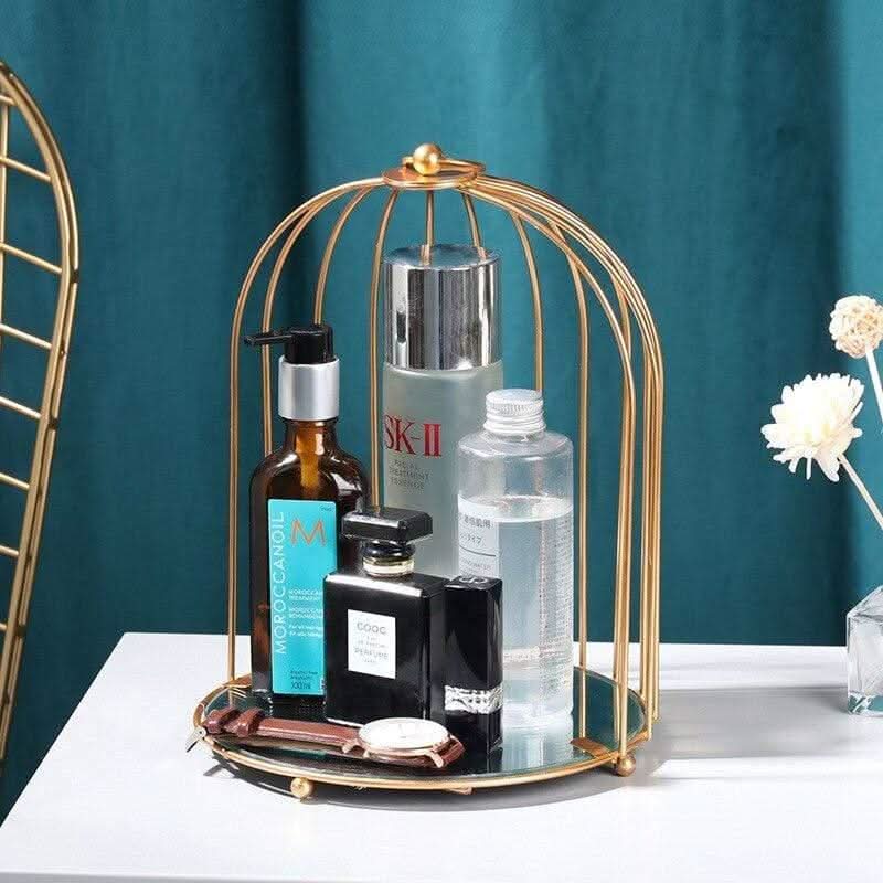 ARIVANA Gold Arch Cage Organizer Luxurious Storage For Home And Office