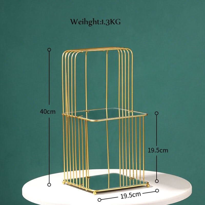 ARIVANA Gold Arch Cage Organizer Luxurious Storage For Home And Office