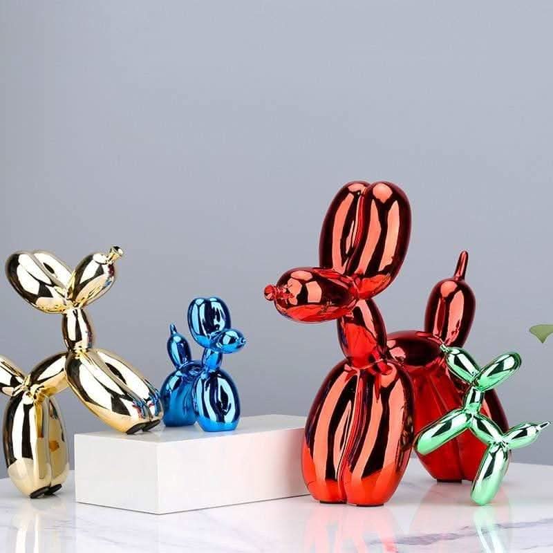 Elisvana Pop Art Balloon Dog Figurine High-Quality Resin Sculpture