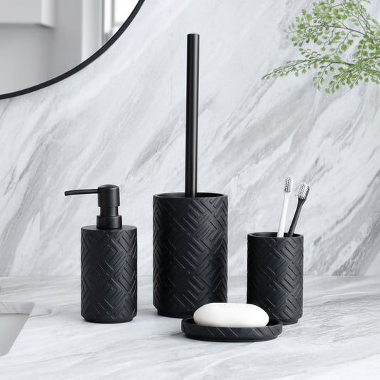 EleganzHeim - 4-Piece Bathroom Accessory Set
