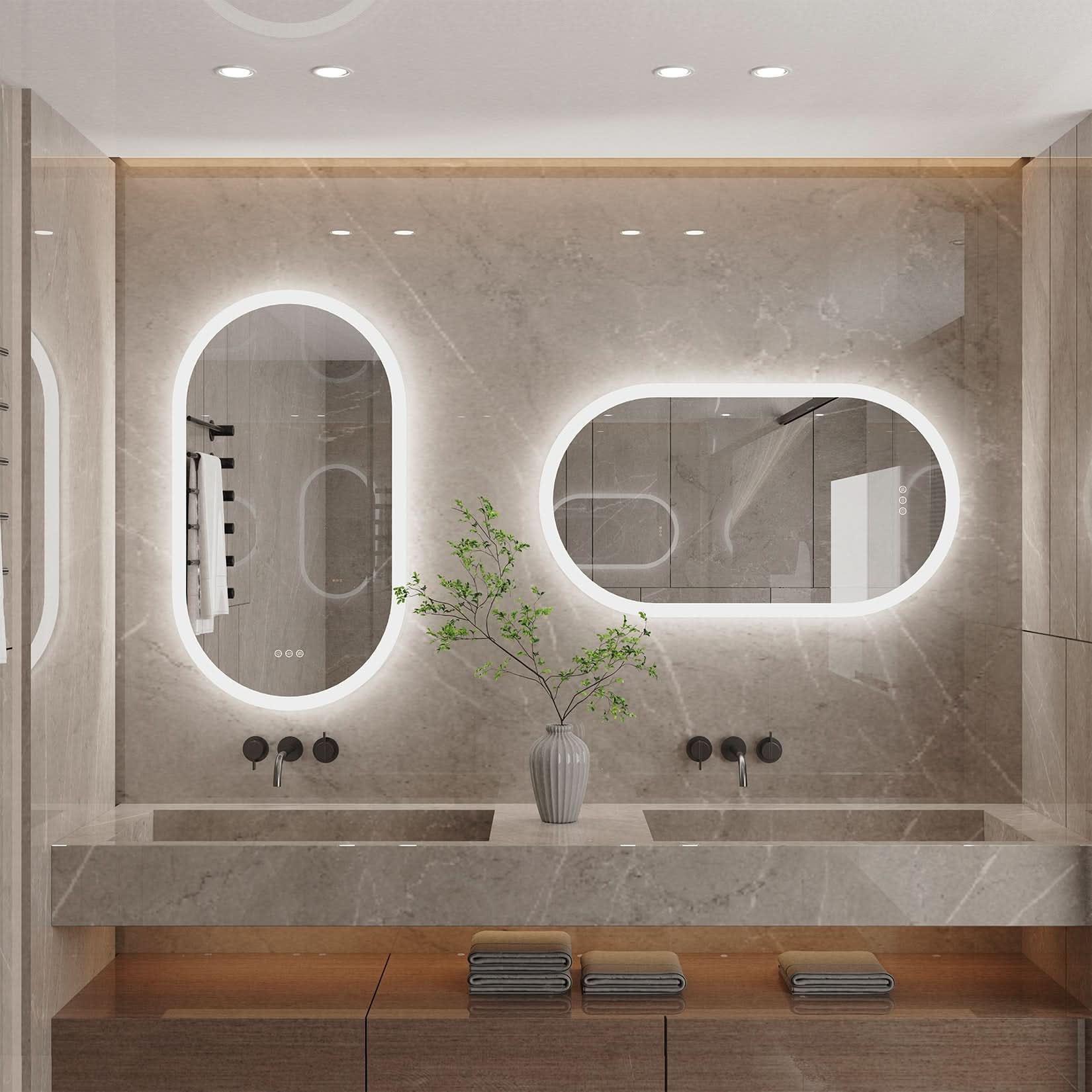 Mirona Illuminated Mirror Bathroom Modern Design Optimal Illumination