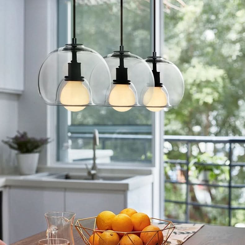 TALINN Pendant Light Glass Smoke Gray Clear Amber Adjustable Cable Dimmable