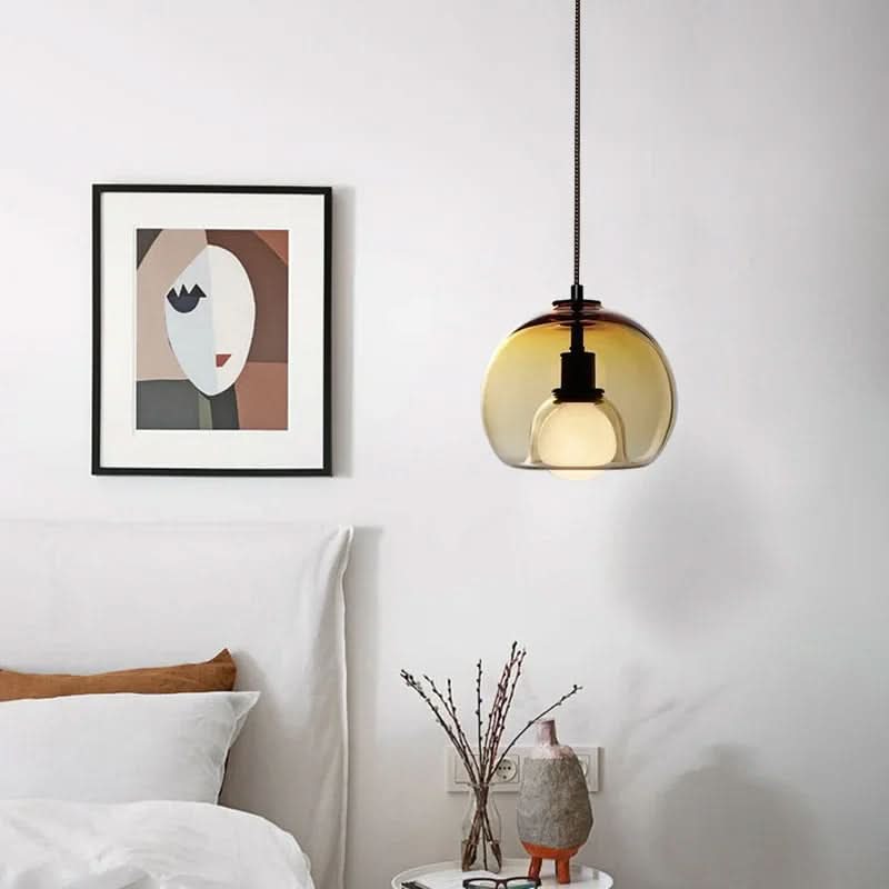 TALINN Pendant Light Glass Smoke Gray Clear Amber Adjustable Cable Dimmable